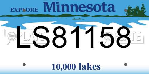 LS81158 Minnesota License Plate