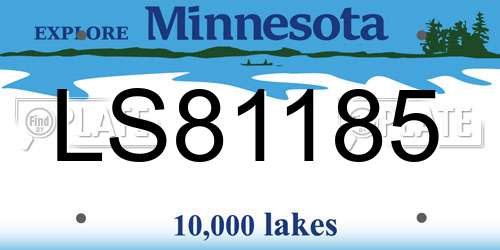 LS81185 Minnesota License Plate