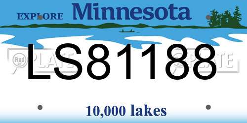 LS81188 Minnesota License Plate