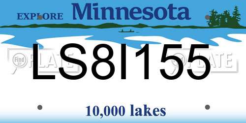 LS8I155 Minnesota License Plate