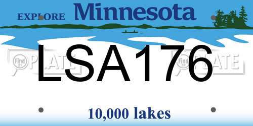 LSA176 Minnesota License Plate