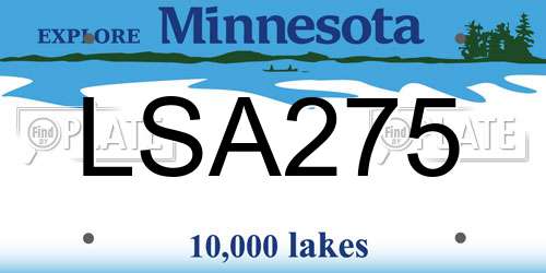 LSA275 Minnesota License Plate