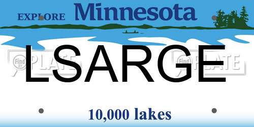 LSARGE Minnesota License Plate