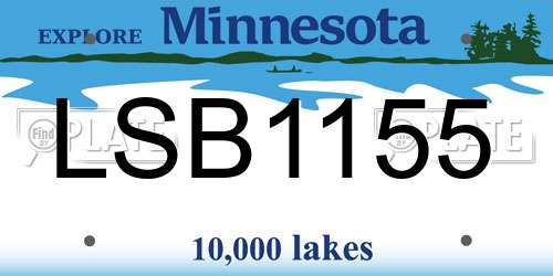 LSB1155 Minnesota License Plate