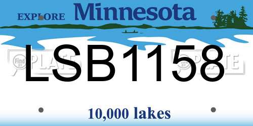 LSB1158 Minnesota License Plate
