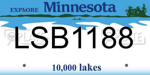 LSB1188 Minnesota License Plate