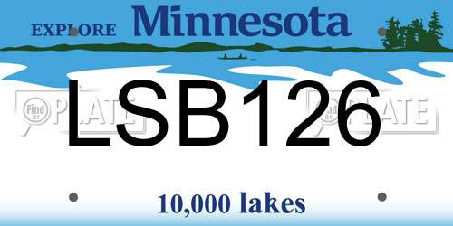 LSB126 Minnesota License Plate