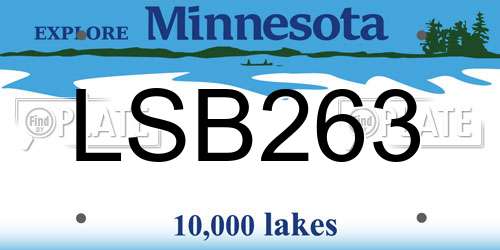 LSB263 Minnesota License Plate