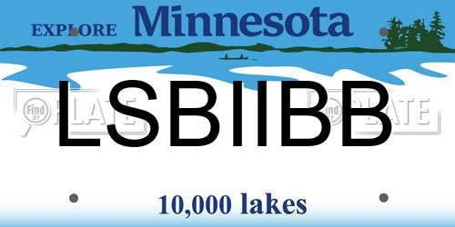 LSBIIBB Minnesota License Plate