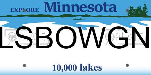 LSBOWGN Minnesota License Plate