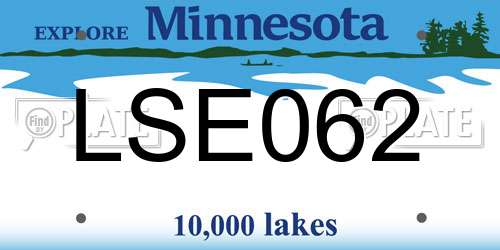 LSE062 Minnesota License Plate