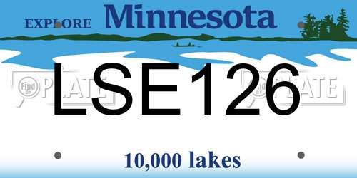 LSE126 Minnesota License Plate