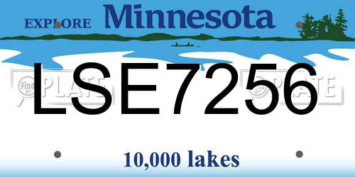 LSE7256 Minnesota License Plate