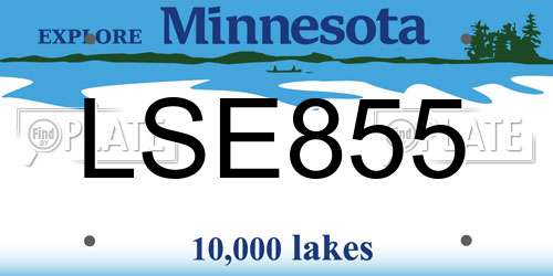 LSE855 Minnesota License Plate