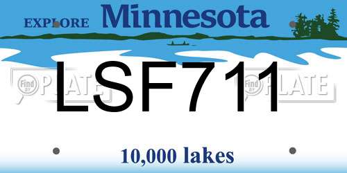 LSF711 Minnesota License Plate