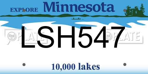 LSH547 Minnesota License Plate