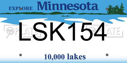 LSK154 Minnesota License Plate