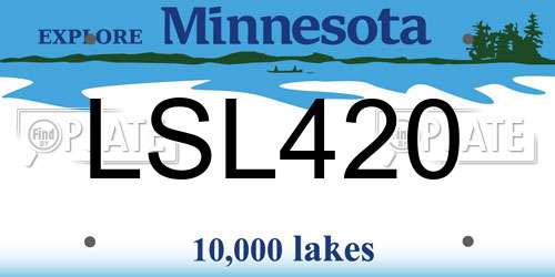 LSL420 Minnesota License Plate