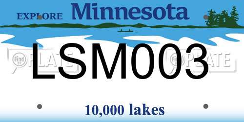 LSM003 Minnesota License Plate
