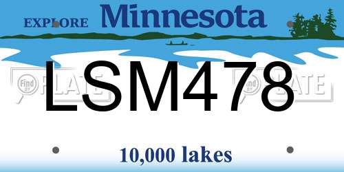 LSM478 Minnesota License Plate
