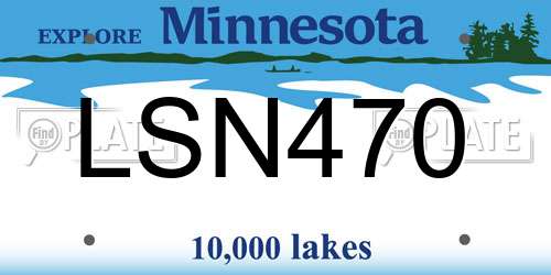 LSN470 Minnesota License Plate