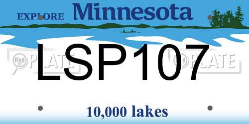 LSP107 Minnesota License Plate