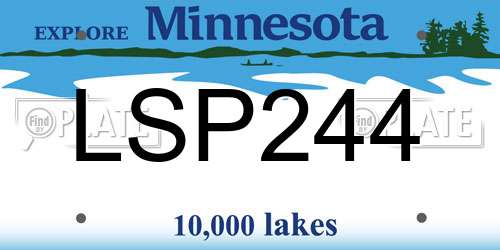 LSP244 Minnesota License Plate
