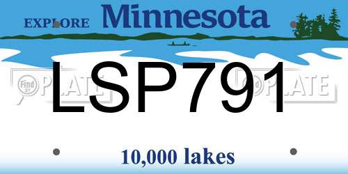 LSP791 Minnesota License Plate
