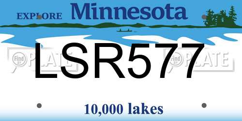 LSR577 Minnesota License Plate