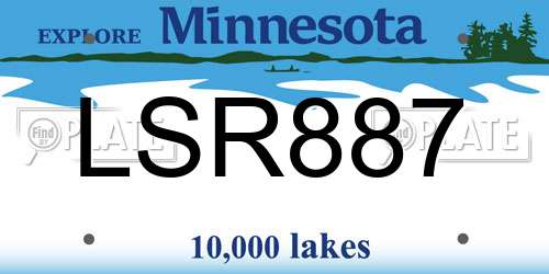 LSR887 Minnesota License Plate