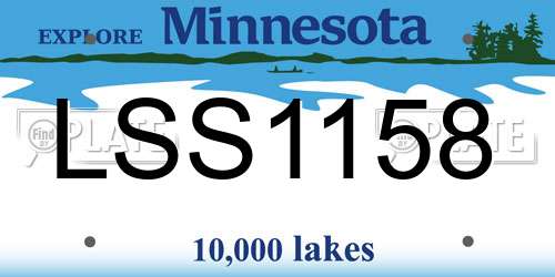 LSS1158 Minnesota License Plate
