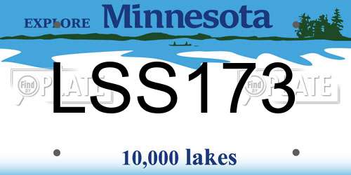 LSS173 Minnesota License Plate