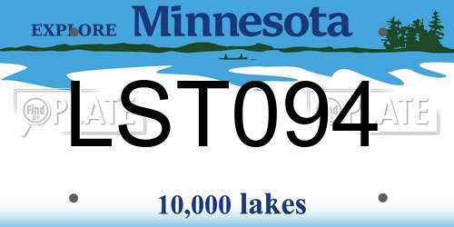 LST094 Minnesota License Plate