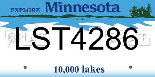 LST4286 Minnesota License Plate