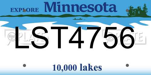 LST4756 Minnesota License Plate