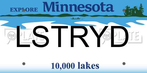 LSTRYD Minnesota License Plate