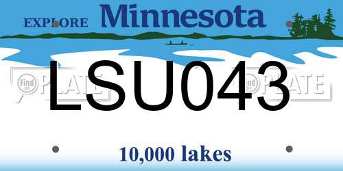 LSU043 Minnesota License Plate