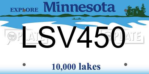 LSV450 Minnesota License Plate
