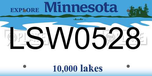 LSW0528 Minnesota License Plate