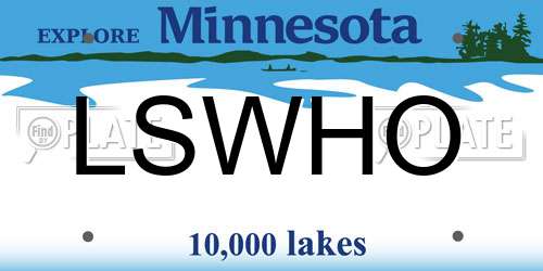 LSWHO Minnesota License Plate