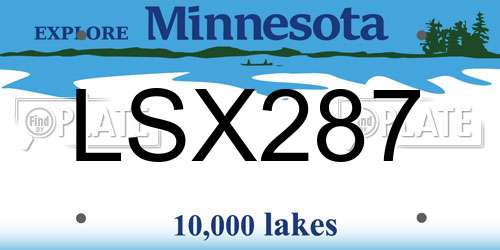 LSX287 Minnesota License Plate