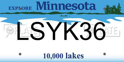 LSYK36 Minnesota License Plate