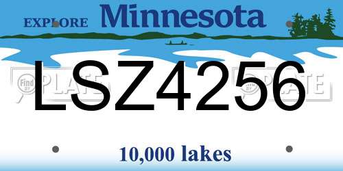 LSZ4256 Minnesota License Plate