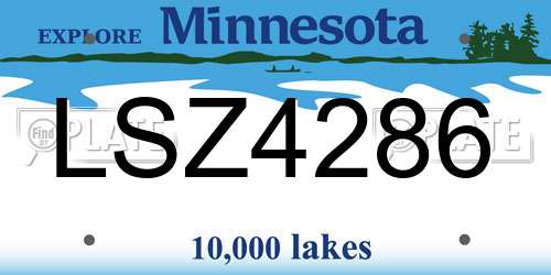 LSZ4286 Minnesota License Plate