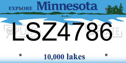 LSZ4786 Minnesota License Plate