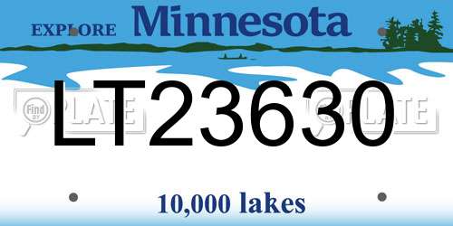 LT23630 Minnesota License Plate