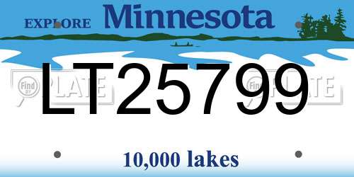 LT25799 Minnesota License Plate