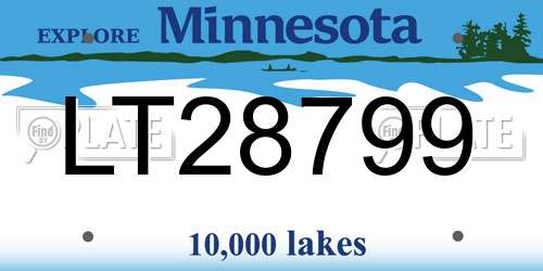 LT28799 Minnesota License Plate