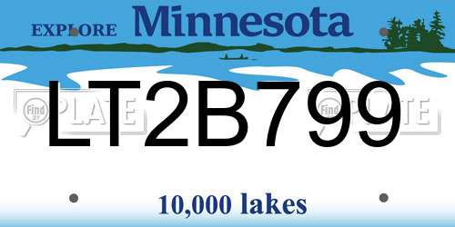 LT2B799 Minnesota License Plate