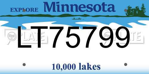 LT75799 Minnesota License Plate